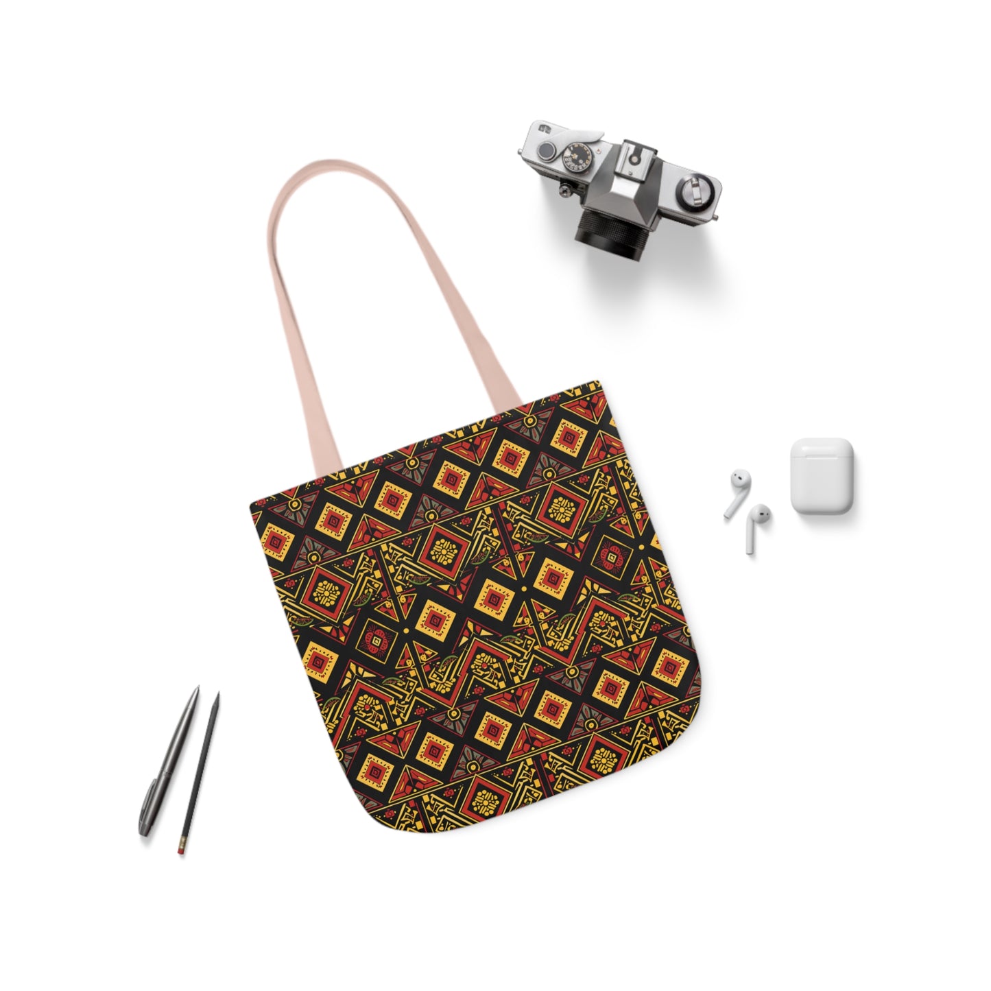 Habesha Canvas Tote Bag, 5-Color Straps