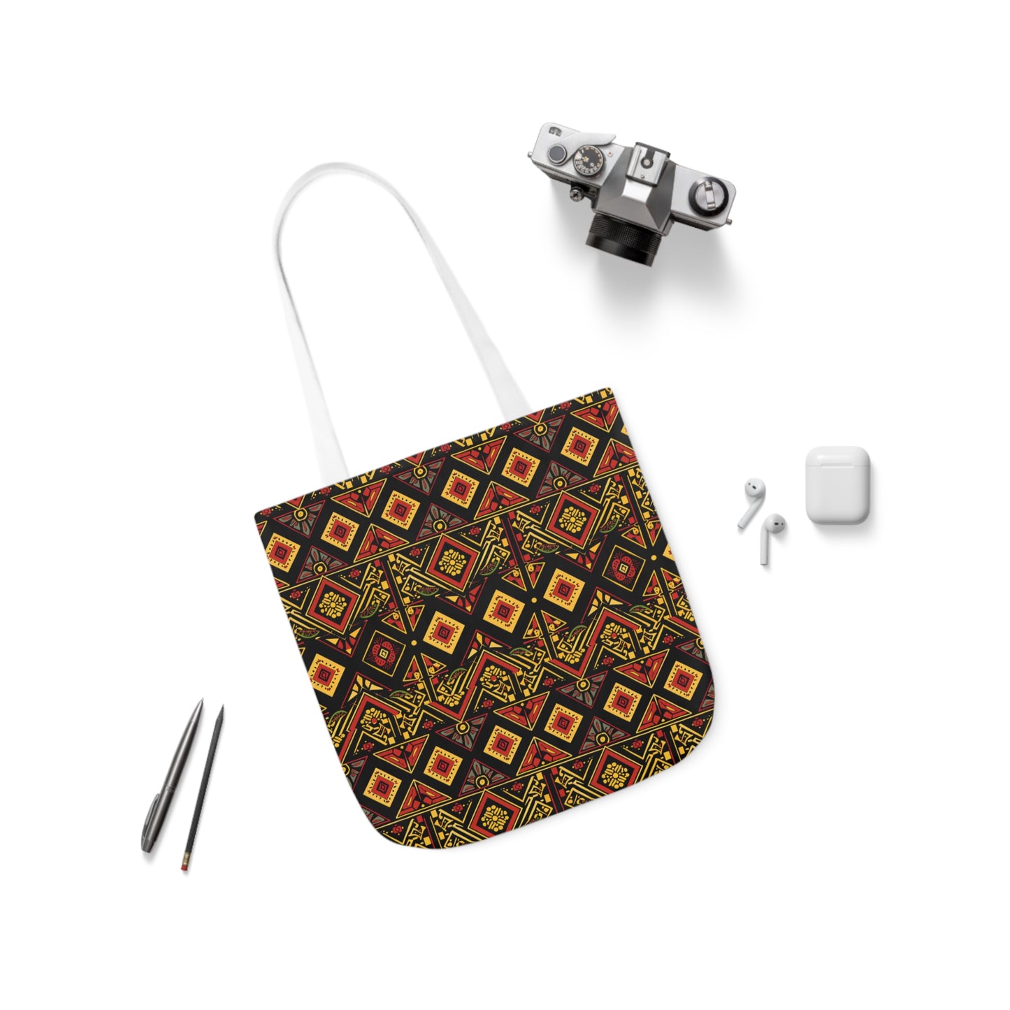 Habesha Canvas Tote Bag, 5-Color Straps