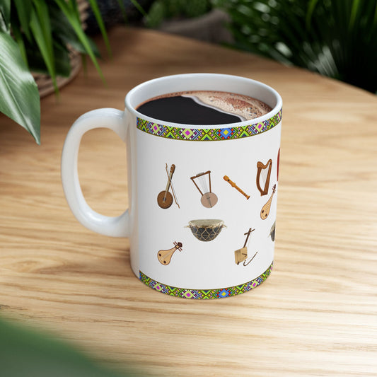 Coffee Mug Habesha Traditional Musical Instruments Design